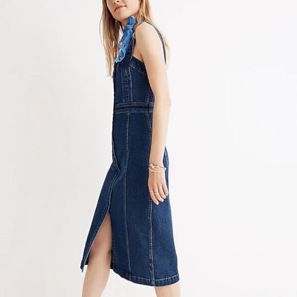 Madewell Denim Covered-Button Dress Size 2 - Picture 8 of 14
